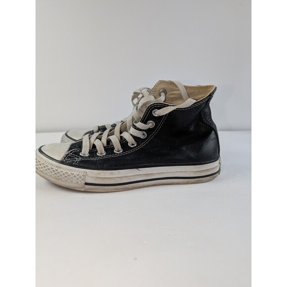 Converse Chuck Taylor All Star Leather High Top Black Men 4 Women 6 - Picture 3 of 13